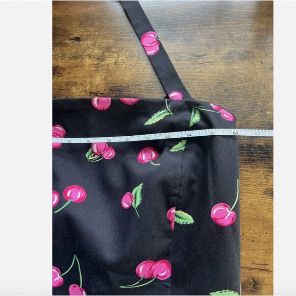 Julian Taylor Vintage Cherry Print Halter Fit + Flare Dress - Size 12 - Picture 5 of 14
